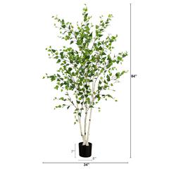 7ft. Artificial Birch Tree with Real Touch Leaves