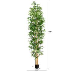 11ft. Artificial Bamboo Tree with Real Bamboo Trunks