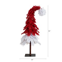 7ft. Holiday Red Santa’s Hat Christmas Tree with 500 LED Lights