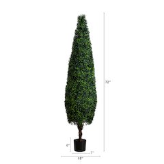6ft. UV Resistant Artificial Boxwood Topiary Cone Tree (Indoor/Outdoor)