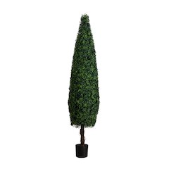 7ft. UV Resistant Artificial Boxwood Topiary Cone Tree (Indoor/Outdoor)