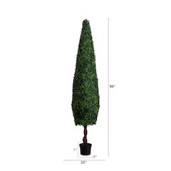 8ft. UV Resistant Artificial Boxwood Topiary Cone Tree (Indoor/Outdoor)
