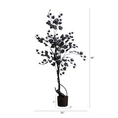4ft. Halloween Black Maple Artificial Fall Tree