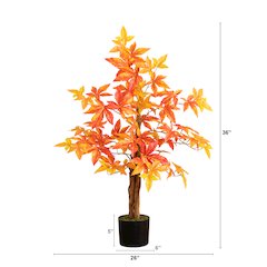 3ft. Autumn Deluxe Maple Artificial Fall Tree