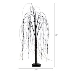 4ft. Pre-Lit Halloween Black Willow Artificial Fall Tree with 120 Orange