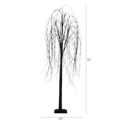 6ft. Pre-Lit Halloween Black Willow Artificial Fall Tree with 160 Orange