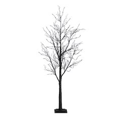 6ft. Pre-Lit Halloween Black Twig Artificial Fall Tree with 300 Orange