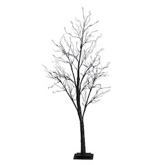 5ft. Pre-Lit Halloween Deluxe Black Twig Artificial Fall Tree with 102 Orange