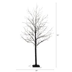 6ft. Pre-Lit Halloween Deluxe Black Twig Artificial Fall Tree with 156 Orange