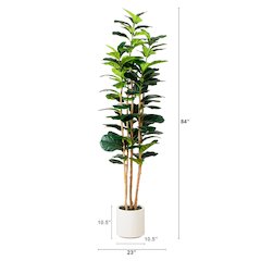 7ft. Artificial Fiddle Leaf Tree in Decorative White Planter