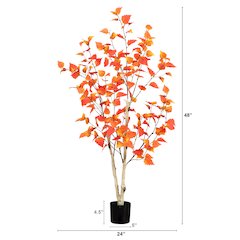4ft. Autumn Birch Artificial Fall Tree