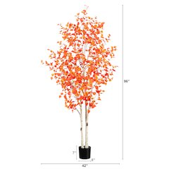 8ft. Autumn Birch Artificial Fall Tree