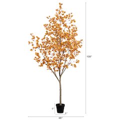 9ft. Artificial Autumn Fall Eucalyptus Tree