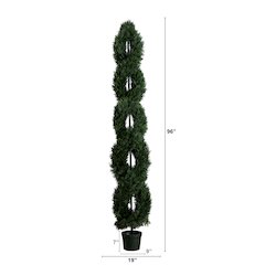 8ft. Double Pond Cypress Spiral Topiary UV Resistant (Indoor/Outdoor)