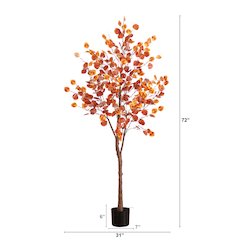6ft. Pre-Lit Autumn Eucalyptus Artificial Fall Tree