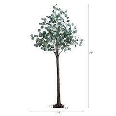 6ft. Lighted Artificial Eucalyptus Tree with 420 Warm White LED Lights