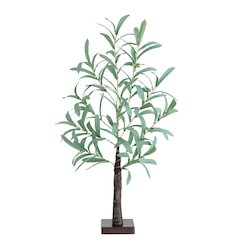2ft. Lighted Artificial Olive Tree with 60 Warm White LED Lights