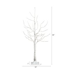 4ft. Pre-Lit Artificial White Birch Tree with 180 Warm White LED Lights