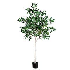 5ft. Lighted Artificial Birch Tree with 180 Warm White LED Lights