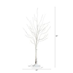 4ft. Pre-Lit Artificial White Birch Tree with 240 Color Changing LED Lights