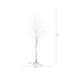 6ft. Pre-Lit Artificial White Birch Tree with 90 White LED Lights
