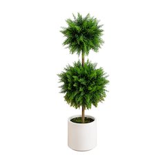 3.5ft. UV Resistant Artificial Cedar Double Ball Topiary Tree