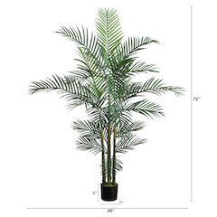 6ft. UV Resistant Artificial Areca Palm Tree (Indoor/Outdoor)