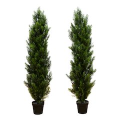4ft. Artificial Topiary Cedar Tree UV Resistant (Indoor/Outdoor) - Set of 2