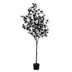 6ft. Artificial Halloween Black Eucalyptus Tree