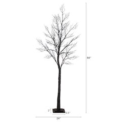 7ft. Pre-Lit Halloween Minimalist Twig Artificial Fall Tree with 400 LED Lights