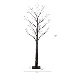 6ft. Pre-Lit Artificial Halloween Twig Tree with 480 Orange & Purple LED Lights