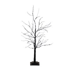 3ft. Pre-Lit Halloween Black Twig Artificial Tree with 80 LED Lights