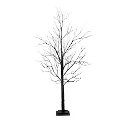 5ft. Pre-Lit Halloween Black Twig Artificial Tree with 240 LED Lights