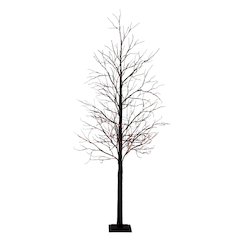 8ft. Pre-Lit Halloween Black Twig Artificial Tree with 510 LED Lights