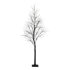 8ft. Pre-Lit Halloween Deluxe Black Twig Artificial Tree with 216 LED Lights