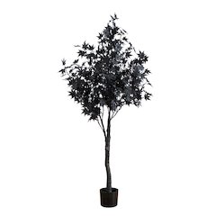 5ft. Pre-Lit Artificial Halloween Black Maple Tree with 240 LED Lights