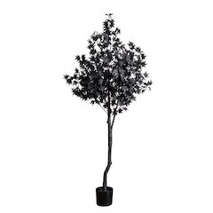 6ft. Pre-Lit Artificial Halloween Black Maple Tree with 300 LED Lights