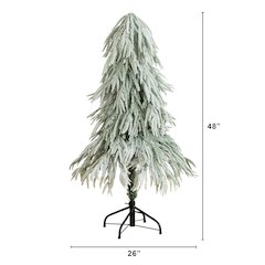 4ft. Flocked Down Swept Artificial Christmas Tree with 110 LED Lights