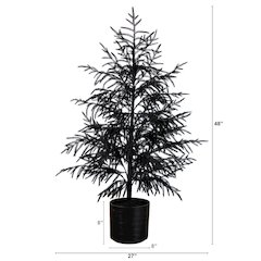 4ft. Artificial Halloween Real Touch Black Norfolk Pine Christmas Tree