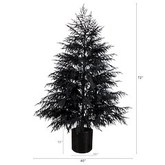 6ft. Artificial Halloween Real Touch Black Norfolk Pine Christmas Tree