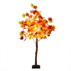 4ft. Pre-Lit Shades of Autumn Maple Artificial Fall Tree with 180 LED Lights