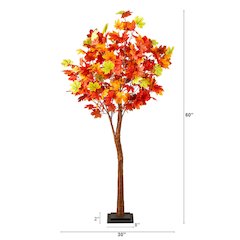 5ft. Pre-Lit Shades of Autumn Maple Artificial Fall Tree with 270 LED Lights