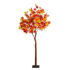 6ft. Pre-Lit Shades of Autumn Maple Artificial Fall Tree with 360 LED Lights