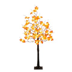 4ft. Pre-Lit Minimalist Autumn Maple Artificial Fall Tree with 56 LED Lights