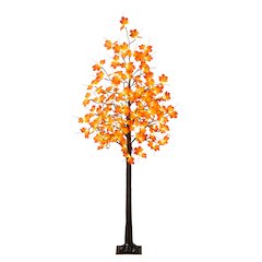 6ft. Pre-Lit Minimalist Autumn Maple Artificial Fall Tree with 120 LED Lights