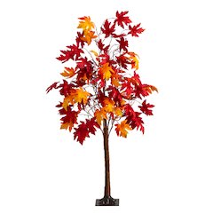 5ft. Pre-Lit Autumn Weeping Maple Artificial Fall Tree with 240 LED Lights