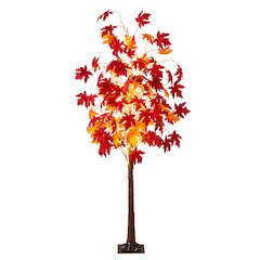 6ft. Pre-Lit Autumn Weeping Maple Artificial Fall Tree with 300 LED Lights