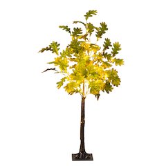 4ft. Pre-Lit Green Autumn Oak Artificial Fall Tree with 150 LED Lights