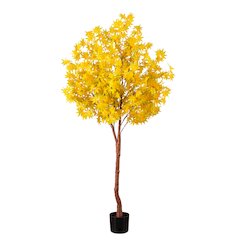 6ft. Pre-Lit Yellow Autumn Maple Artificial Fall Tree with 350 LED Lights