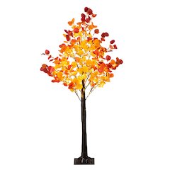5ft. Pre-Lit Bright Autumn Eucalyptus Artificial Fall Tree with 300 LED Lights